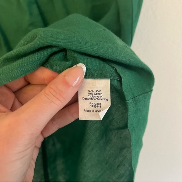 J.Crew Green Embroidered Cotton-linen Tank Blouse - Picture 5 of 7